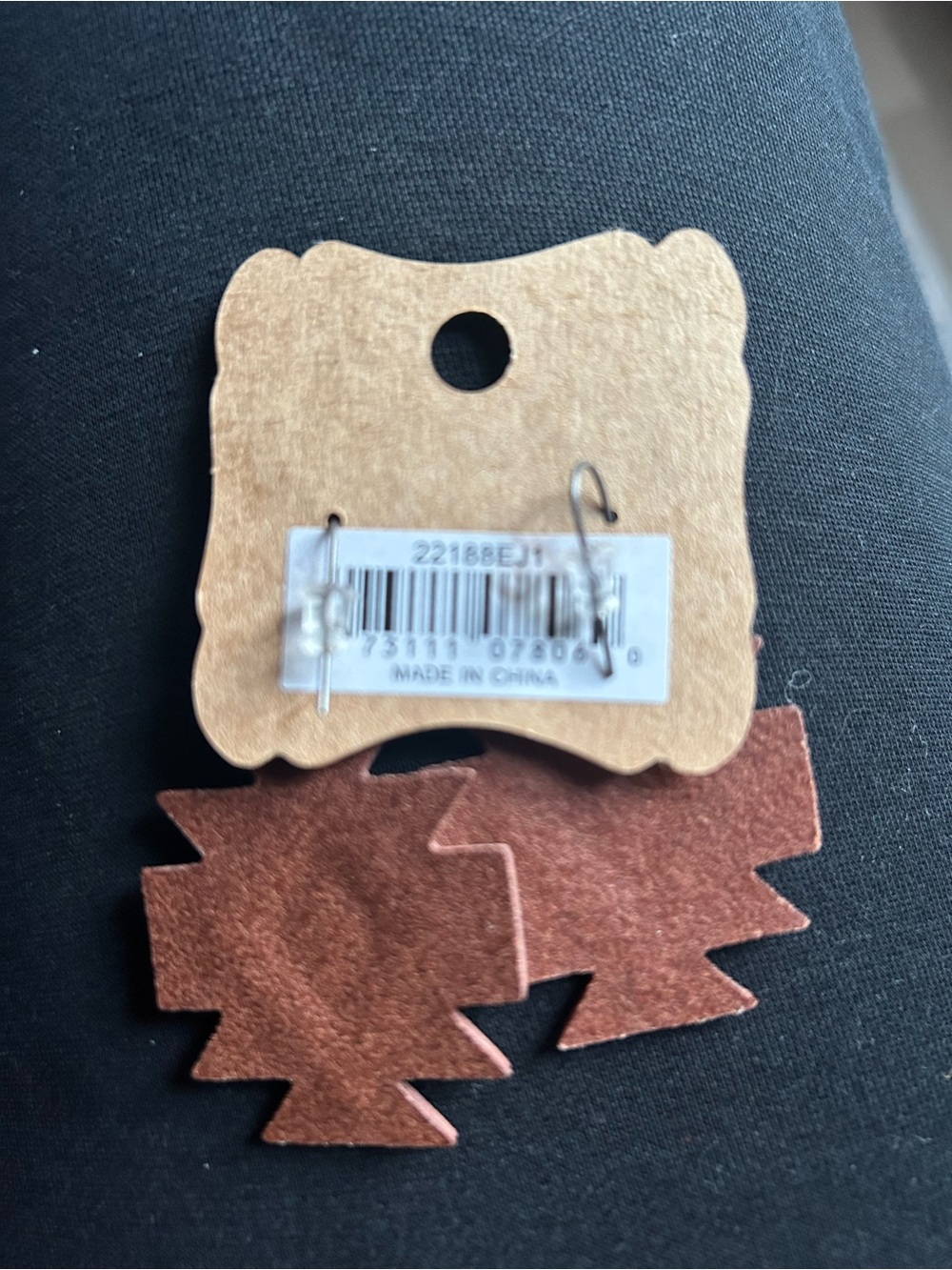 Justin Boots Multi-Color Southwestern Leather Earrings - Picture 2 of 2